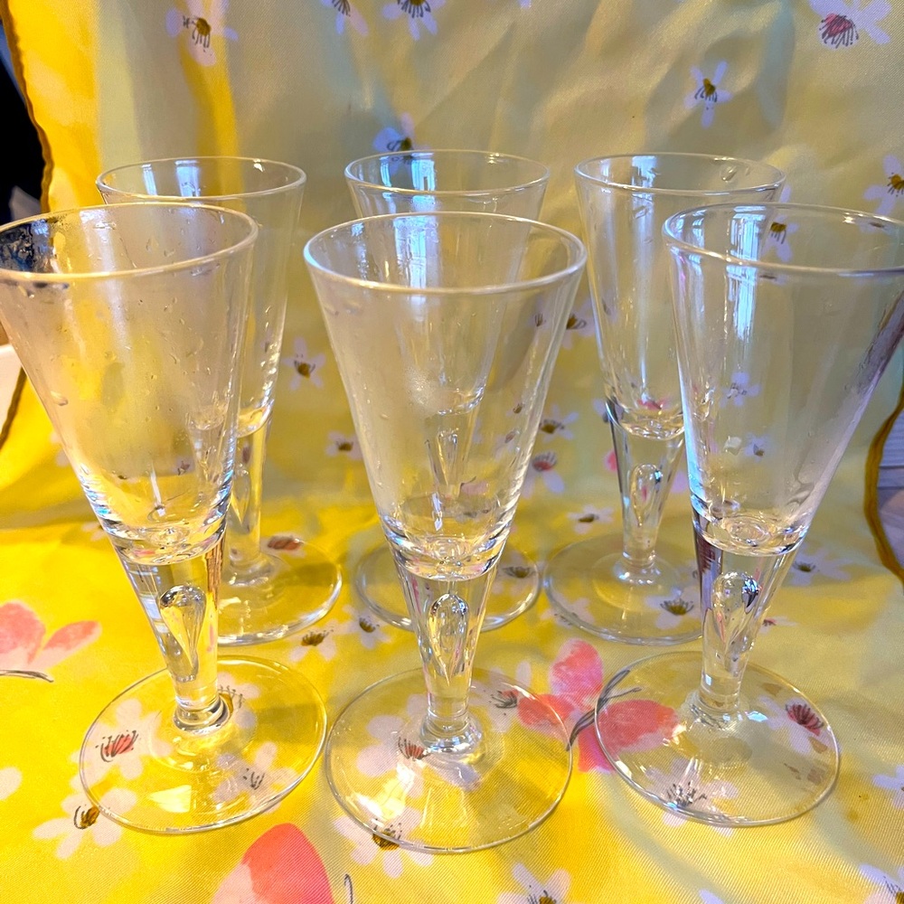 Set of 6 Vintage Cordial/Aperitif Glasses-EUC